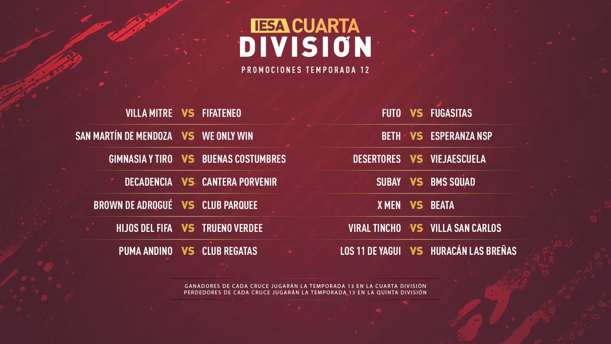 IESAFIFAar's tweet photo. Ademas de las promociones de #IESAPrimera también se jugarán las de #IESATercera y #IESACuarta respectivamente.
¿Quienes crees que serán los ganadores de las llaves? 👇 https://t.co/c1CKxLWX0r