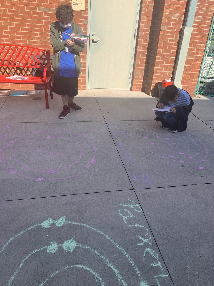 MsA10STEM's tweet photo. Chalk Bohr Model drawings ☀️ https://t.co/ZkMjcgNCFM