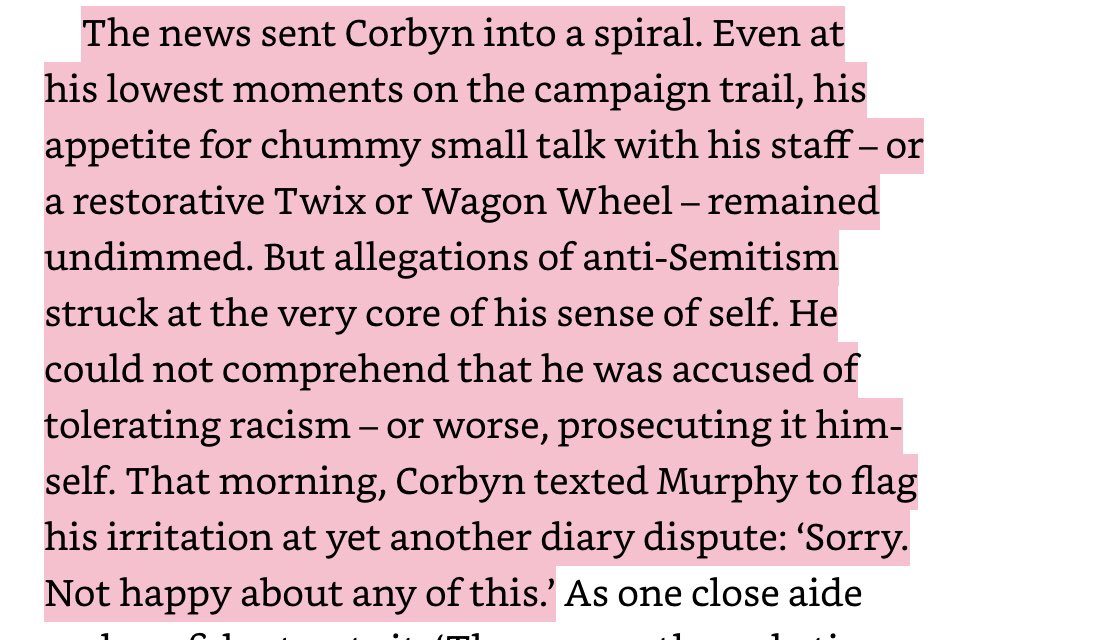 It’s clear and undeniable that antisemitism was and is an issue in the Labour Party. It’s also a huge issue in the Tory Party. But why are the authors so surprised that someone like Corbyn found repeatedly being called a racist distressing. He doesn’t think he is...that’s human