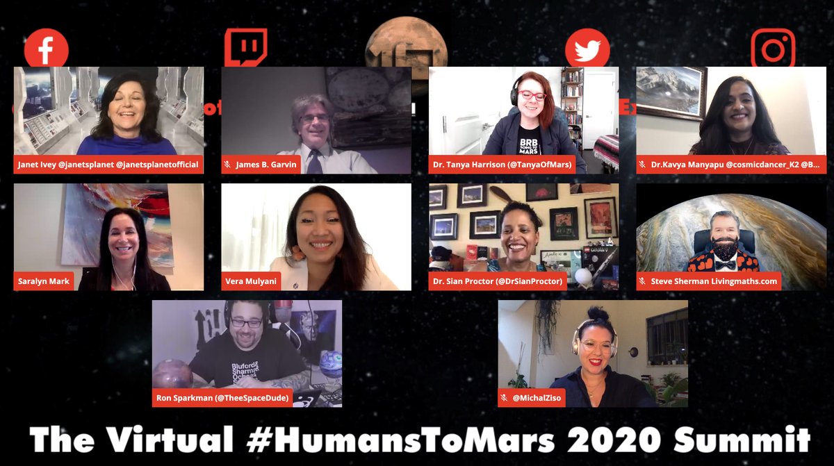 MichalZiso's tweet photo. It was such an honor to be part of the closing panel of the nothing short but extraordinary #Humans2Mars summit with these magnificent humans reminding us all #WhyPersevere 🚀 

Thank you @ExploreMars, @TheeSpaceDude and the sun that is @JanetsPlanet !! 

#martians #H2M https://t.co/lAKOaaz5bl