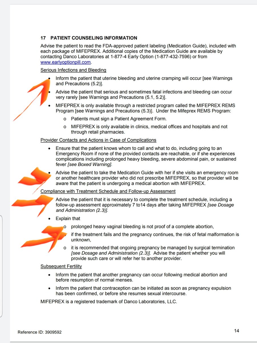 Here they advise patients to take the Medication guide to the ER or provider who did prescribe Mifeprex, but Women on Waves encourages women to lie.