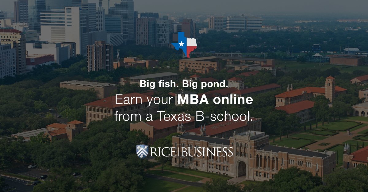 The online MBA from Rice Business prepares aspiring leaders to fearlessly pursue innovation. See if you qualify for a GMAT waiver. bit.ly/3lOFNwg