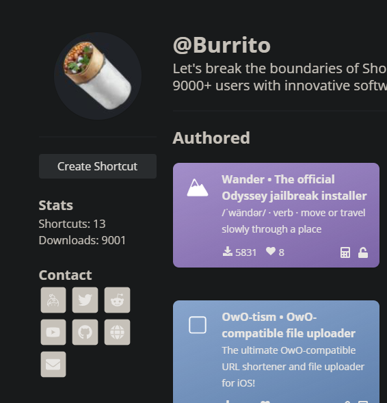 BurritoCade's tweet photo. NINE THOUSAND COPIES OF MY SHORTCUTS HAVE BEEN DOWNLOADED 🎉🎉🎉
ONWARD TO TEN THOUSAND
#wander #appdefense #authkit https://t.co/WrXtuv1NAR