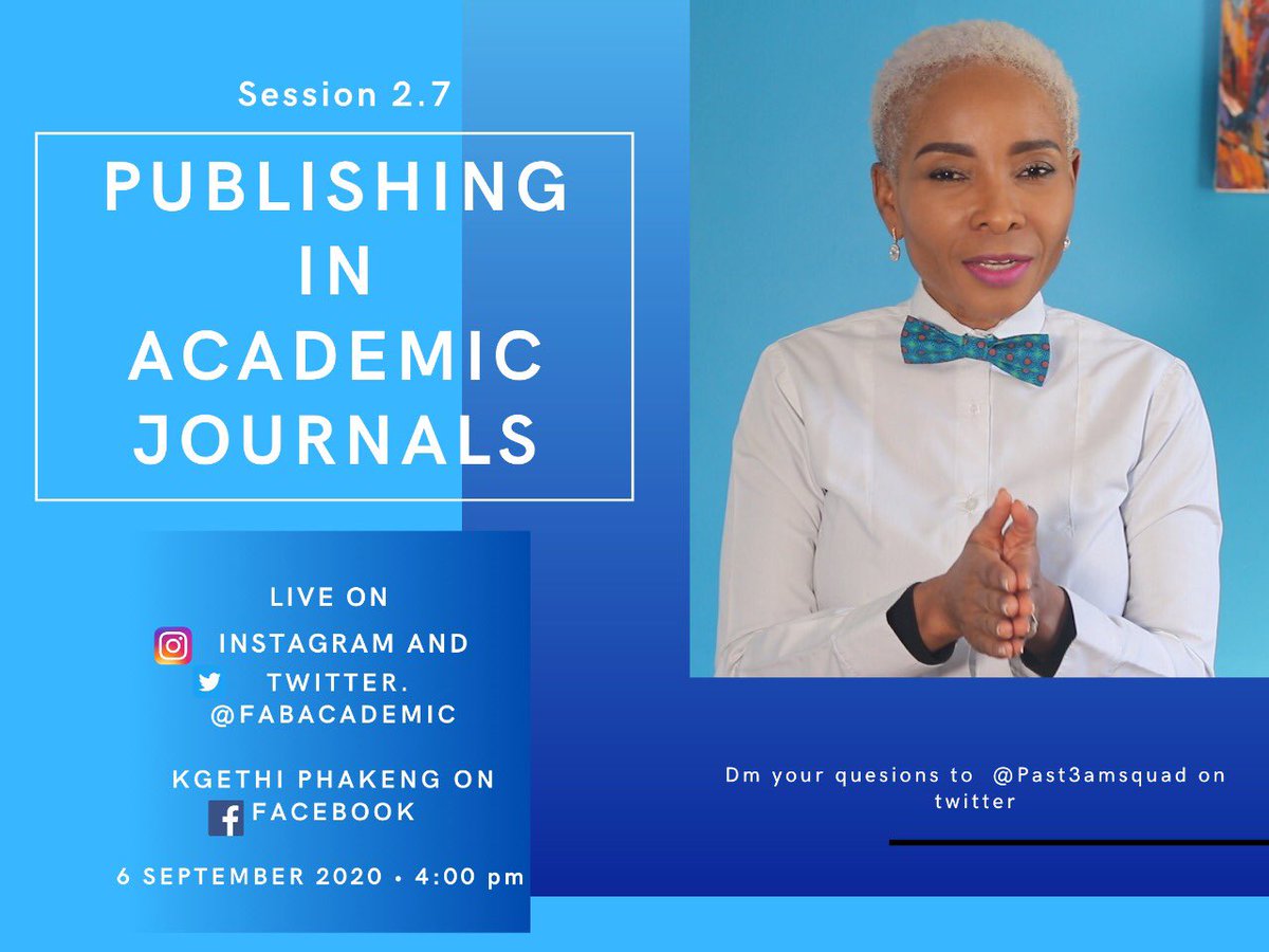 FabAcademic's tweet image. Remember to join us on Sunday at 4pm (SAST) when we talk about the good, the bad &amp;amp; the ugly of publishing in academic journals. I’ll tell you everything that your mentor should tell you about how to select journals to publish in. #postgradtalk #academiccareer #deputymotheroncall