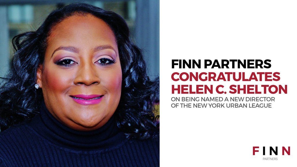 FINNPartners's tweet photo. FINN proudly congratulates @HelenCShelton on being named a Director of the @NYUrbanLeague! 

Congratulations on this incredible achievement and thank you for your tireless efforts to champion and support #DEI in our agency and our industry. #FPDiversity https://t.co/vEgrsqlYTn