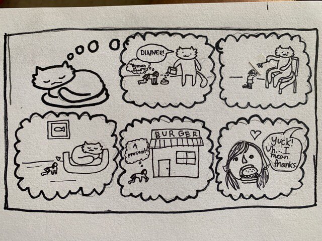 timeinkids's tweet photo. Superb cat &amp; New Yorker inspired student cartoons from Guy Richards Smit’s @nycsummerarts20 class. Let the summer never end! Join Guy starting September 21st for 5 brilliant weeks of comics &amp; cartoons for kids.  Classes for kids from Grade 5 -12th.  info@hiartkids.net https://t.co/V7wCmiTffl