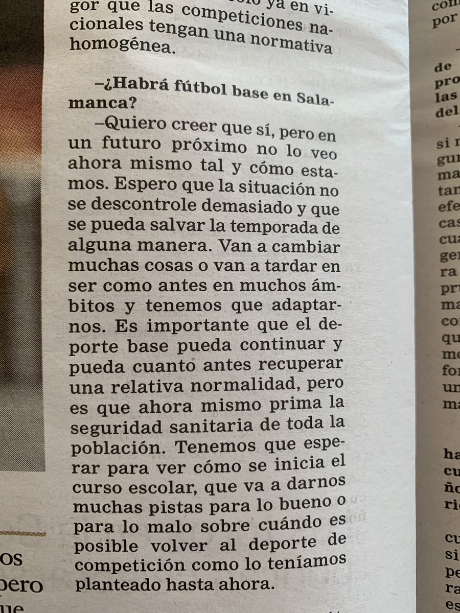 DeportivoSalaCF's tweet photo. Recortes de la entrevista de @LaGacetaSA a la directora general de deportes de la JCyL, María Perrino.
Sin concretar, abre la puerta a entrenamientos.
La competición, como pronto en enero. https://t.co/hl5AY1QIqA