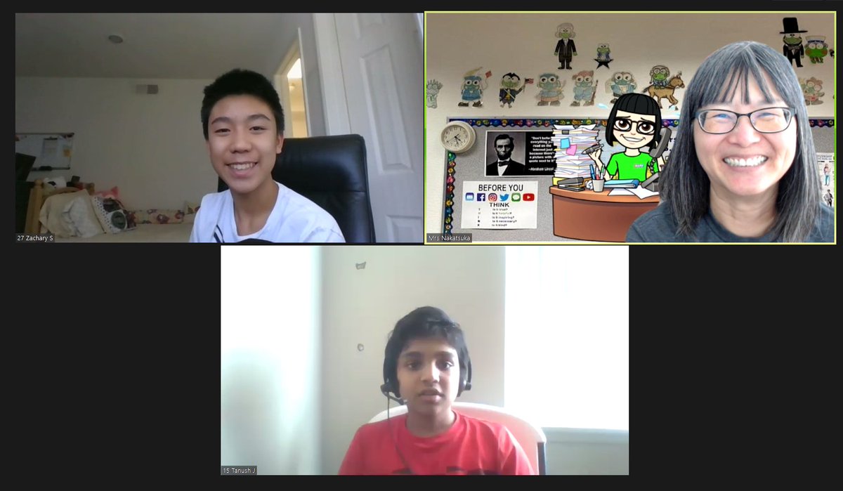 HistoryFrog's tweet photo. Had a great discussion about #digitcit and more w Ss who missed our am synchronous session and joined me during office hours to get caught up. #remotelearning is challenging, but I'm grateful for any opportunity to connect. #SilverLinings #HistoryFrogClass @FirstAveMS https://t.co/klyxqRGw1Y