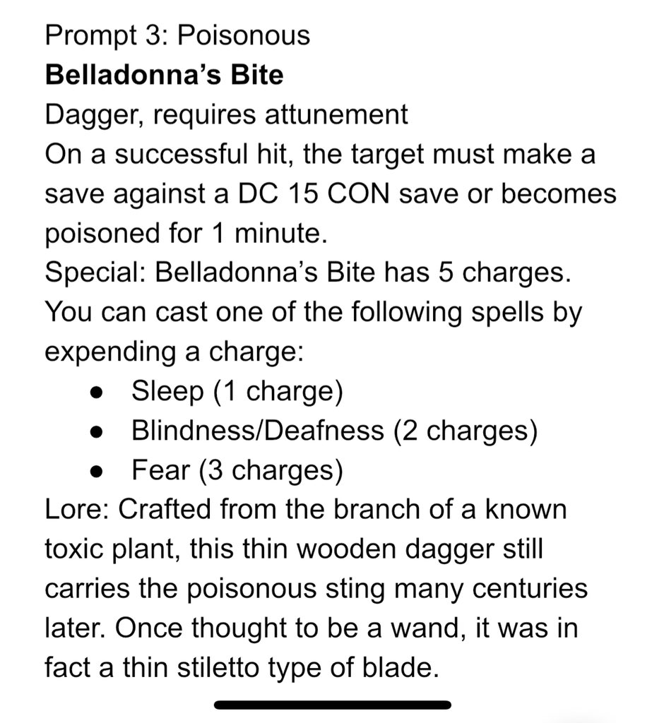 We are to day 3 of  #Swordtember and today I’m going a little off the beaten path for this one. Poison plants are often underutilized in RPGs, so what better way than to make a weapon of of one! Here’s my idea for prompt 3, poisonous 