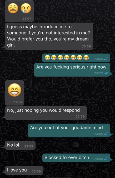 a man kept hitting me up to be his sugar baby, i told him i wasn&rsquo;t interested + ignored him, he bothered