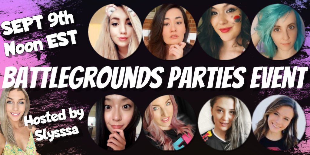 Slysssa's tweet photo. Last and DEFINITELY not least, @Alliestrasza will participating in the battleground parties event! She’s shown she’s tough competition, taking 3rd in the latest innvitational!

WHO’S EXCITED FOR NEXT WEEK?! https://t.co/yabZ42qzjQ