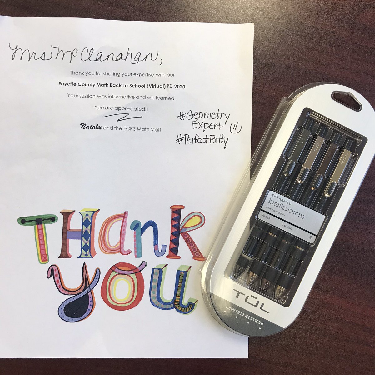 mcclanahanmath's tweet photo. @nfeese you know your audience! Will present for donuts and office supplies! Thank you!! #LoveGenerallyLearnDigitally @lhshighschool https://t.co/aH2SPqUk2p