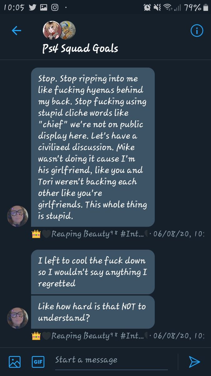 Saying people shouldn't bully minors = Ripping them up like hyenas, apparently.ALSO KEEP IN MIND REAPS KNEW FULL WELL THAT CHELSEY HAS A TRIGGER ABOUT RABID DOG ATTACKS, SO SHE COMPARED US TO RABID, DOG LIKE ANIMALS. C L A S S Y!!