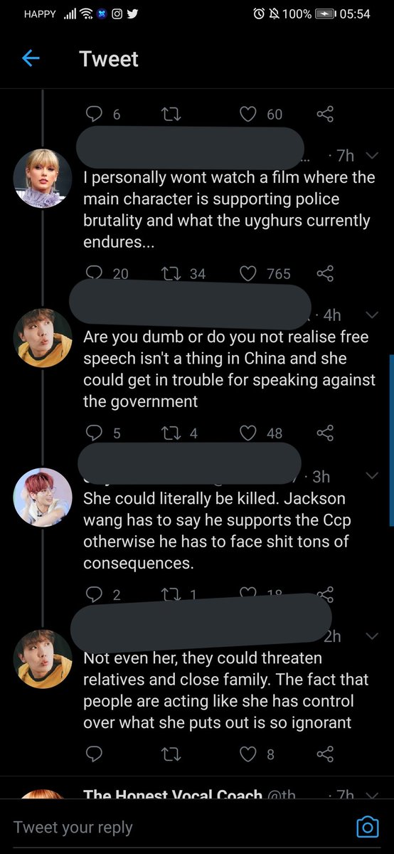 wtf bye i'm blocking all of u, r u from ch1na? NO there r diff type of post that they can use to support ccp but the actress in there choose the one thats including support police brutally and the post is "shame of hk u can beat me now" u think its ok to post this??