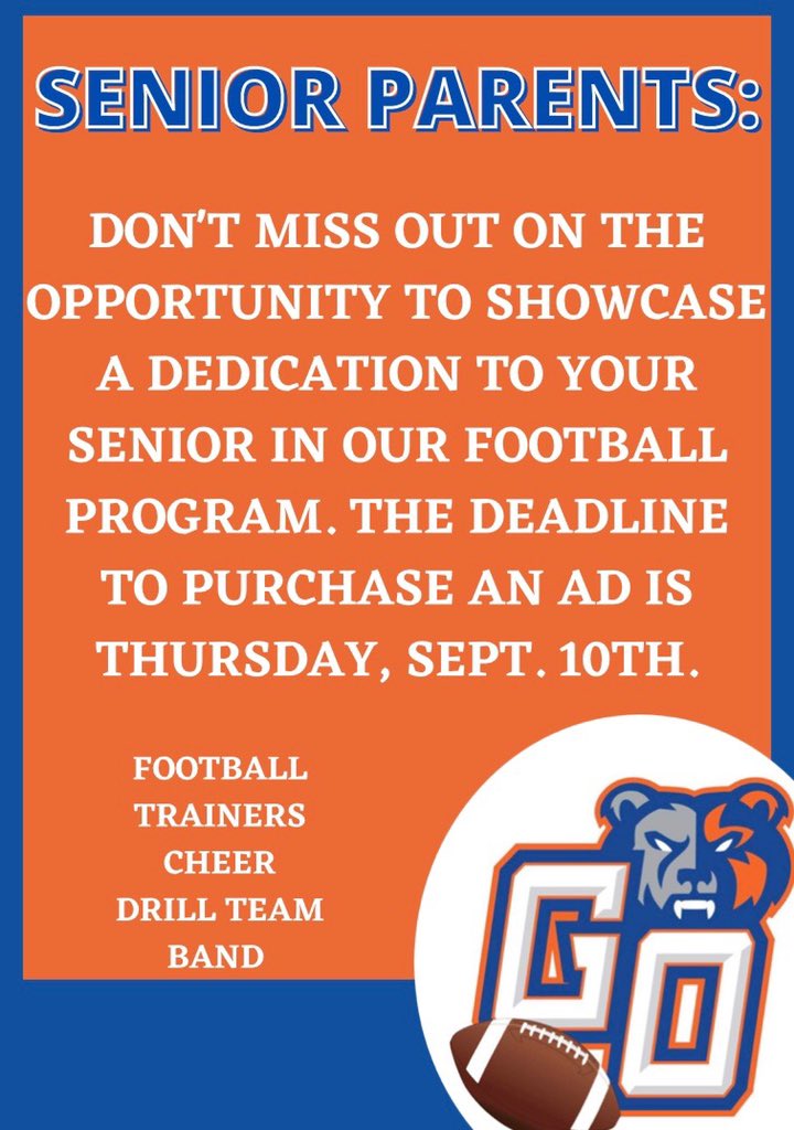 GOaksBooster's tweet photo. 📢🚨ATTENTION FOOTBALL, TRAINERS, CHEER, DRILL TEAM, &amp; BAND🚨📢...... 
use link below: https://t.co/0rAq7L06Dz https://t.co/P1wodoM3Bw