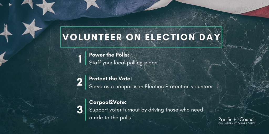 PacCouncil's tweet photo. This #2020election, polling places will need more local support than ever before. Here are ways you can be a #localtoglobal #volunteer. Which team will you be joining? #teampollworker #teamelectionsecurity #teamcarpool or #alltheteams @PowerThePolls @CommonCause @WomenVoters2020 https://t.co/YX3HeTPN1I