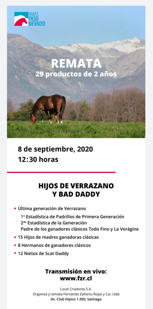 HarasPasoNevado's tweet photo. Descarga el catálogo de nuestro Remate 2020 en el siguiente link!
https://t.co/H5CIbaycOT https://t.co/n3uGTqfHLO