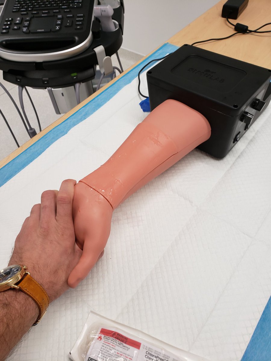 msenussiMD's tweet photo. Thank you "sim arm" for your selfless sacrifice and endless pokes. Always a pleasure teaching amazing fellows at the bootcamp. Special thanks to Jairo Barrantes for organizing @bcmhouston @BCM_Lung #simulation #fellowsbootcamp #criticalcareworkshop https://t.co/EhhODXdY9n