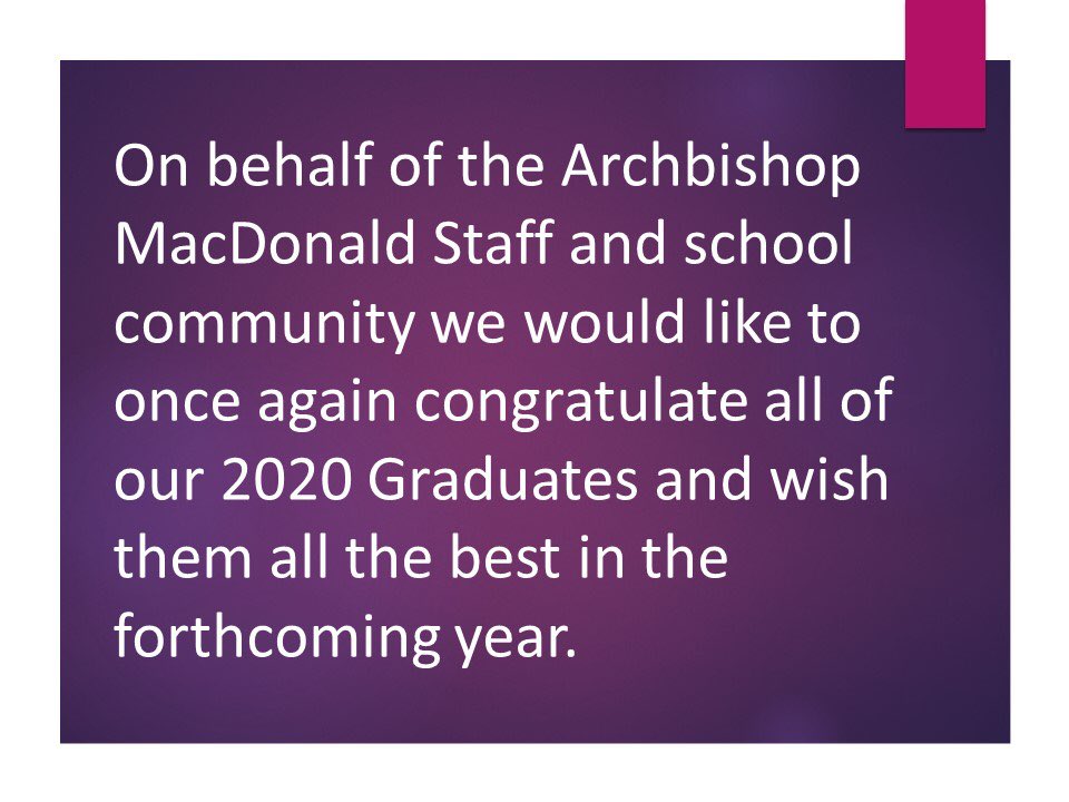 Graduation 2020 Update