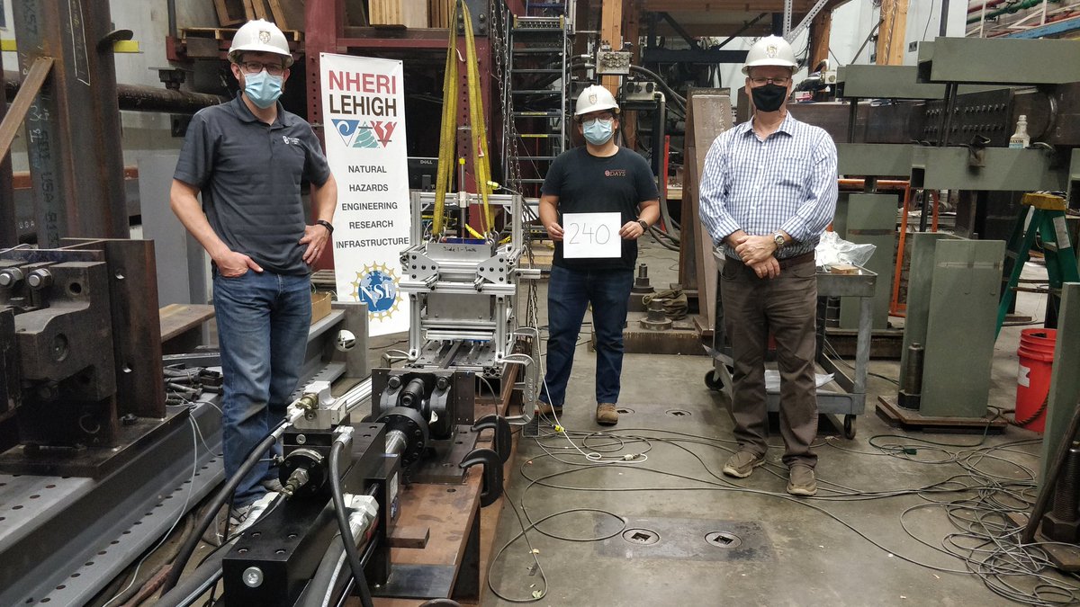 NHERILehighRTMD's tweet photo. Wrapping up a few weeks of successful characterization and real-time hybrid simulations to determine the seismic resilience of multi-functional floor isolation systems. @NHERIDesignSafe @LehighCPIE @ENGINEERINGatOU @OklahomaEPSCoR @NSF https://t.co/ixNdT5baDF