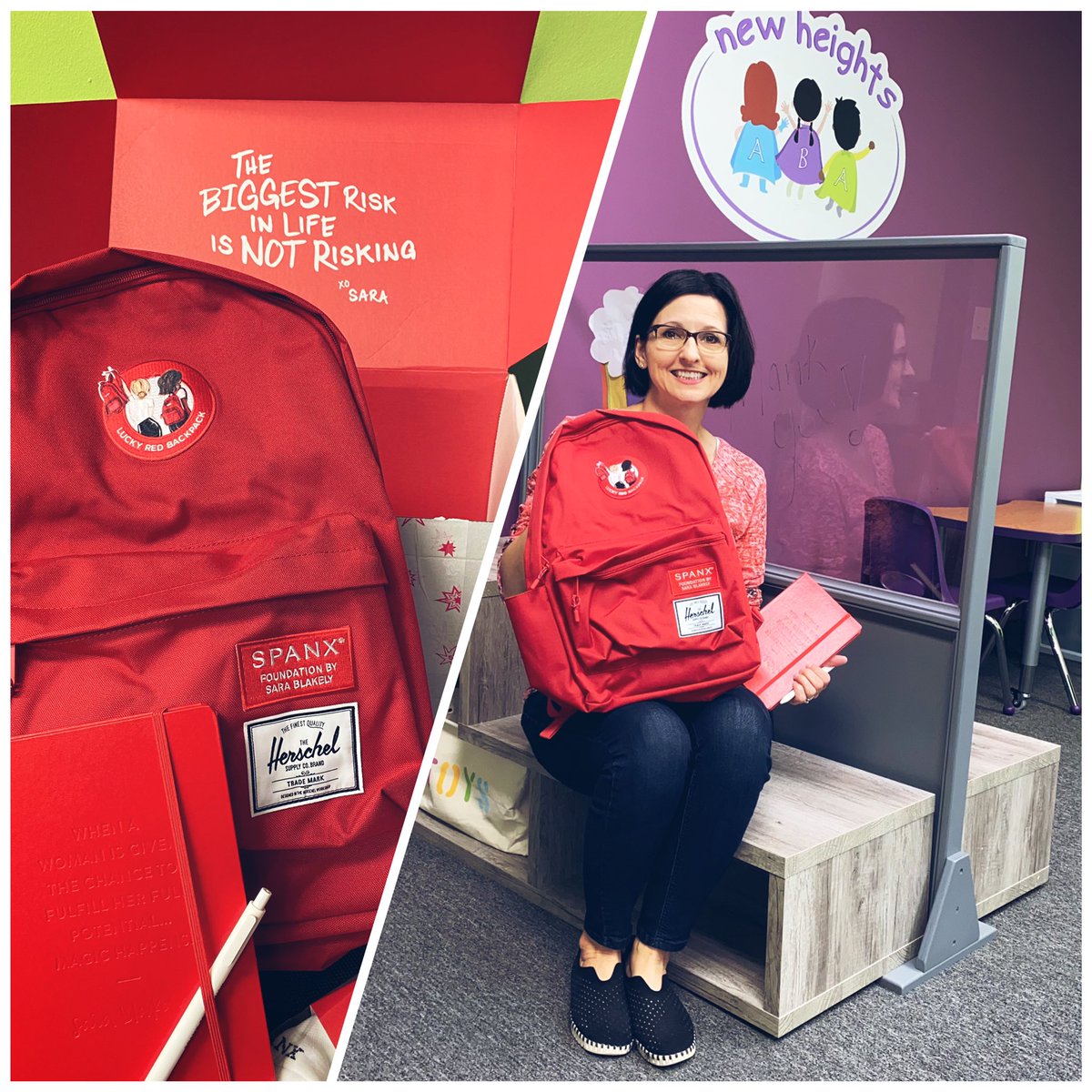 HeightsAba's tweet photo. Feeling THANKFUL for @GlobalGiving. The $5,000 #RedBackpackFund grant received last month from @SaraBlakely and @Spanx allowed us to have a number of these plexiglass dividers to be custom made for our center as well as purchase additional PPE that will help reduce Covid-19 risk. https://t.co/iPNPXw4g34