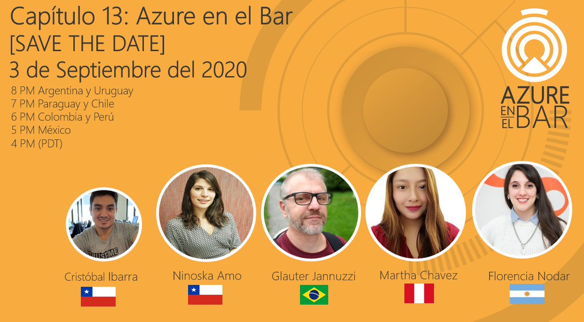 En minutos venimos con un nuevo episodio de "Azure en el Bar". Panelistas hoy: Ninoska Amo, <a href="/glauterj/">Glauter Jannuzzi</a>, Martha Chavez y <a href="/Nodar_Flor/">Florencia Nodar</a>
 
Link: youtu.be/_my42cMBRX8