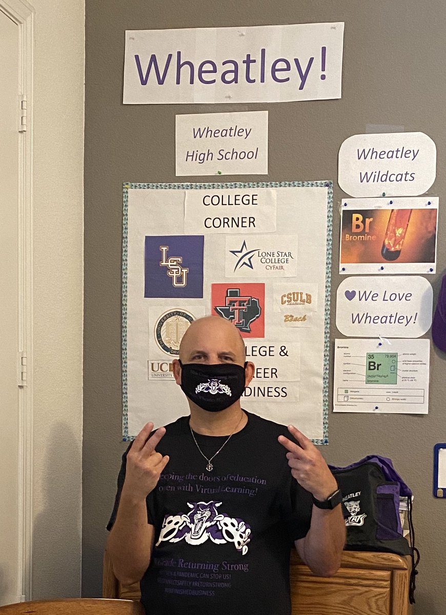 drdavescientist's tweet photo. Dr. Lee is very excited about the new school year at ⁦⁦@WeLoveWheatley⁩ and being part of the awesome 10th grade team lead Ms. Dugas. Love my new 10th grade team shirt and mask! #UnfinishedBusiness #ReconnectStrong ⁦@levelupmindset⁩ https://t.co/U44JuIGhhC