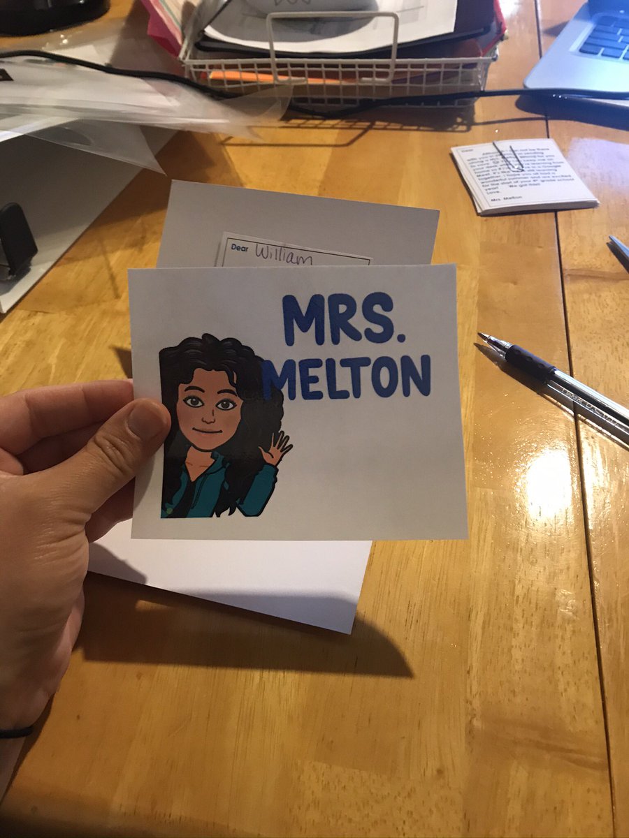 JCMelton88's tweet photo. Sent some mail to my new kiddos to get them excited for our school year! Some kids even had their “Mrs. Melton” Bitmoji present at our Meet and Greet today!! #AACPSAwesome  @TheFarmAACPS https://t.co/LbTaZ4Eatp
