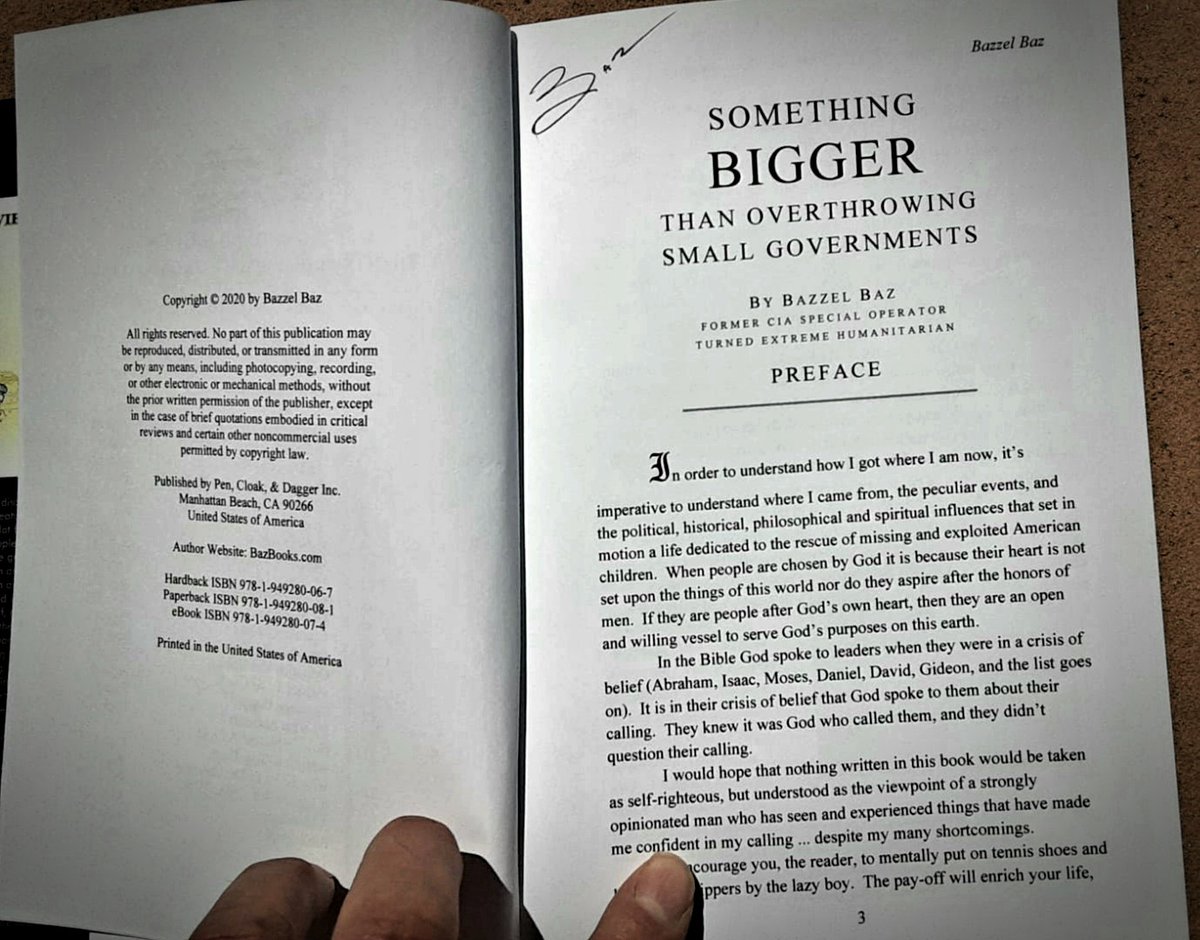 BazzelBaz's tweet photo. I'm autographing and shipping books out today...ready to sign yours! Order here https://t.co/KZ3qLKJnip #bazzelbaz #blacklistbaz #CIA #veteran #usmc #specops #recoveryofchildren #childtrafficking #childrescue https://t.co/m2LeTsHbV4