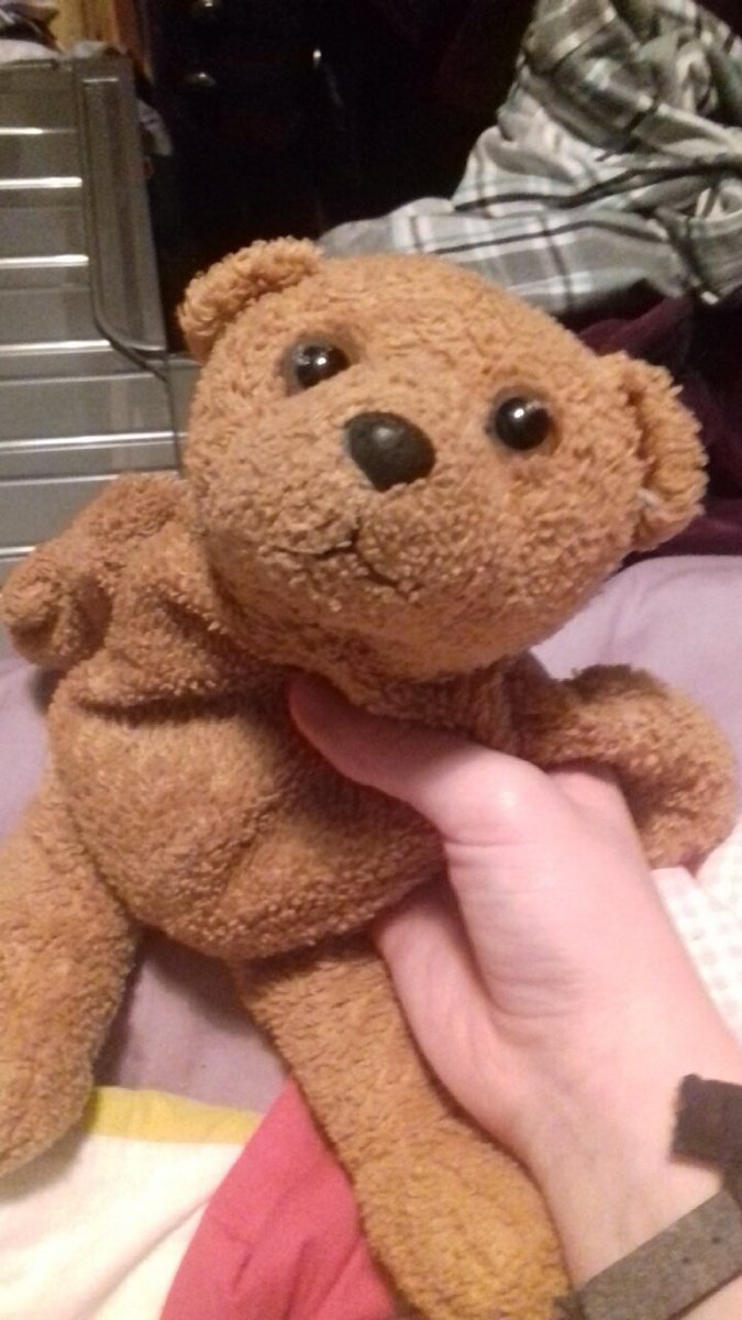 Freddie Bear, formerly 'Teddy', my absolute favourite who I used to eat honey sandwiches with. Xx.