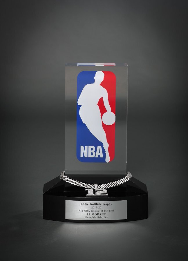 BleacherReport's tweet image. Ja celebrating his ROY award with his daughter ♥️