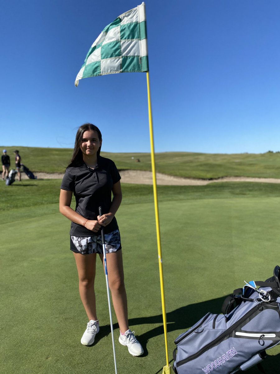 Woodhavengolf's tweet photo. Big shout out to Freshman golfer Emily Overton who scored a 45 (T-7) in the DRL Jamboree today at Riverview Highlands! https://t.co/RRyBtXtF6o