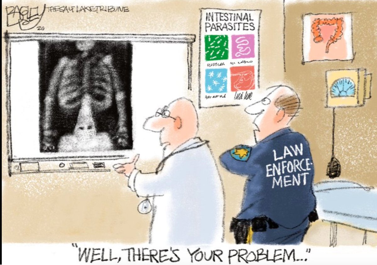 PaightenHarkins's tweet photo. Here's my story on the protest planned against @sltrib by law enforcement supporters upset over this @Patbagley cartoon https://t.co/T5yNlV3yaj https://t.co/FL64etMguP