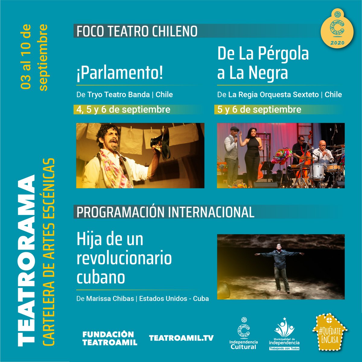 culturaindepe's tweet photo. Cada jueves @fundteatroamil nos propone una nueva cartelera semanal de #Teatrorama, con obras de destacados artistas de Chile y el mundo.
Disfrútala en >> https://t.co/wyqUIUy8pk
.
.
#Teatro #ArtesEscénicas #TeatroAMil #TeatroOnline #Chile #Perú #México #EstadosUnido https://t.co/PiFu6jmpoN