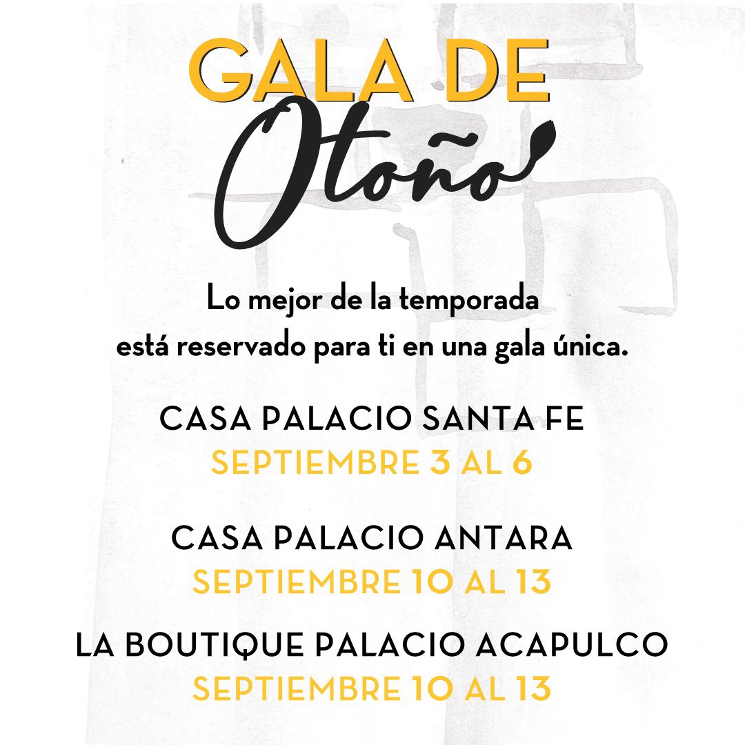 ¿Te imaginas que tus Puntos Palacio valgan el triple? En #GalaDeOtoño tus deseos son órdenes. Te esperamos. 💛😉