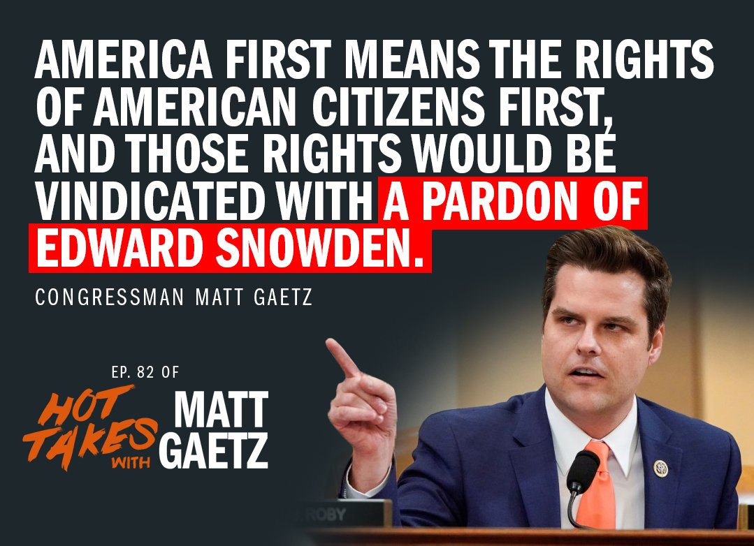 FmrRepMattGaetz's tweet photo. The Ninth Circuit has ruled that the bulk collection of American phone records was illegal.

We learned about this program from leaks @Snowden gave to journalists.

This illegal program violated the rights of Americans. Snowden should be pardoned. 

https://t.co/onRUJsB9Uw https://t.co/89d1Mtgfxc