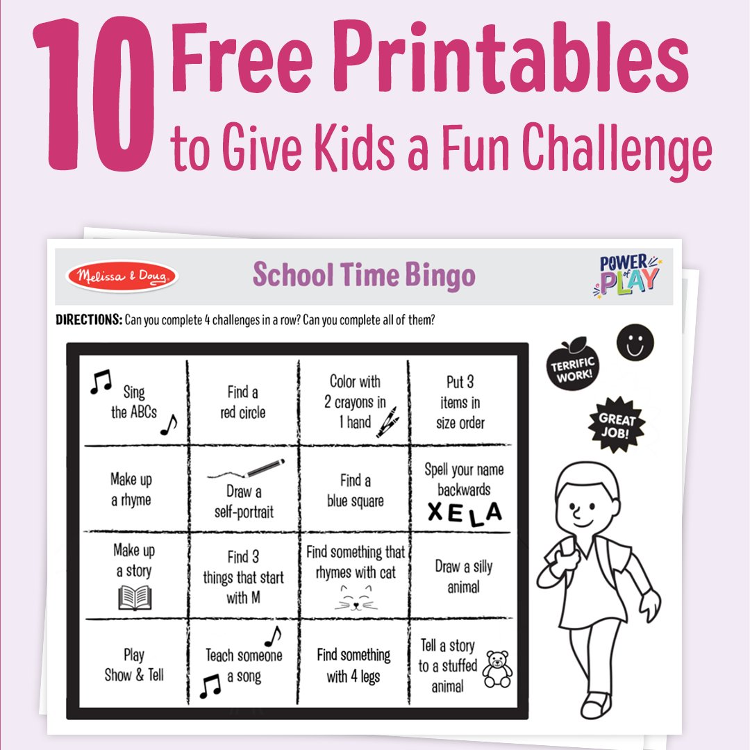 💡 We’re back with another batch of 10 free printables! Challenge kids with a fun game of school-themed bingo 📓🖍 Get your printables: bit.ly/3lN2jWs