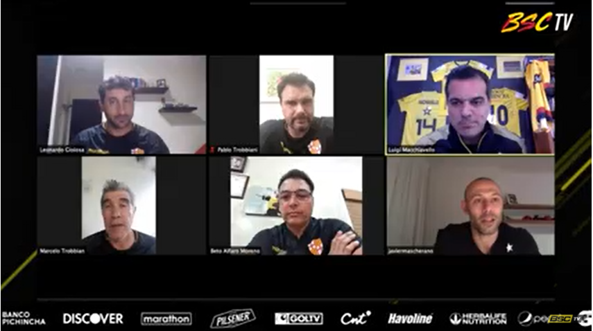 BarcelonaSC's tweet photo. 👨💻 Inició el #VideoChatBSC de lujo de nuestras @FormativasBSC con Javier @Mascherano 🇦🇷
Míralo en vivo ➡️ https://t.co/f7IiEmFWIx https://t.co/ftaTEwB78J