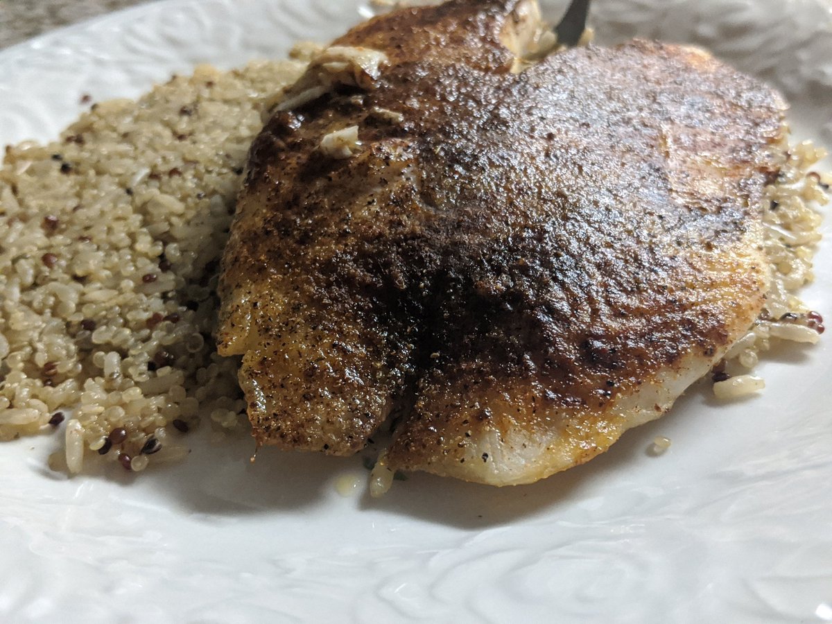QuaranTweeterDC's tweet photo. #day172 #fooddiary Oven baked tilapia and @NearEastDish quinoa

#quarantine #cookinginquarantine #quarantinequitchen #quarantinefooddiary #thisisntfunanymore #dcquarantweeter #dcquarantine #Covid_19  #COVID #covidtweets https://t.co/QKrGqkQXrp
