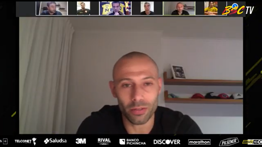 BarcelonaSC's tweet photo. 👨💻 @Mascherano con @FormativasBSC
💬 "A #LeonardoAstrada le decían jefe en #RiverPlate, formé un gran vínculo con él y en el club hablaban de mi parecido con su forma de jugar, por eso al debutar en el primer equipo la prensa me puso jefecito"
En vivo ➡️ https://t.co/f7IiEmFWIx https://t.co/WUNyatoMyL