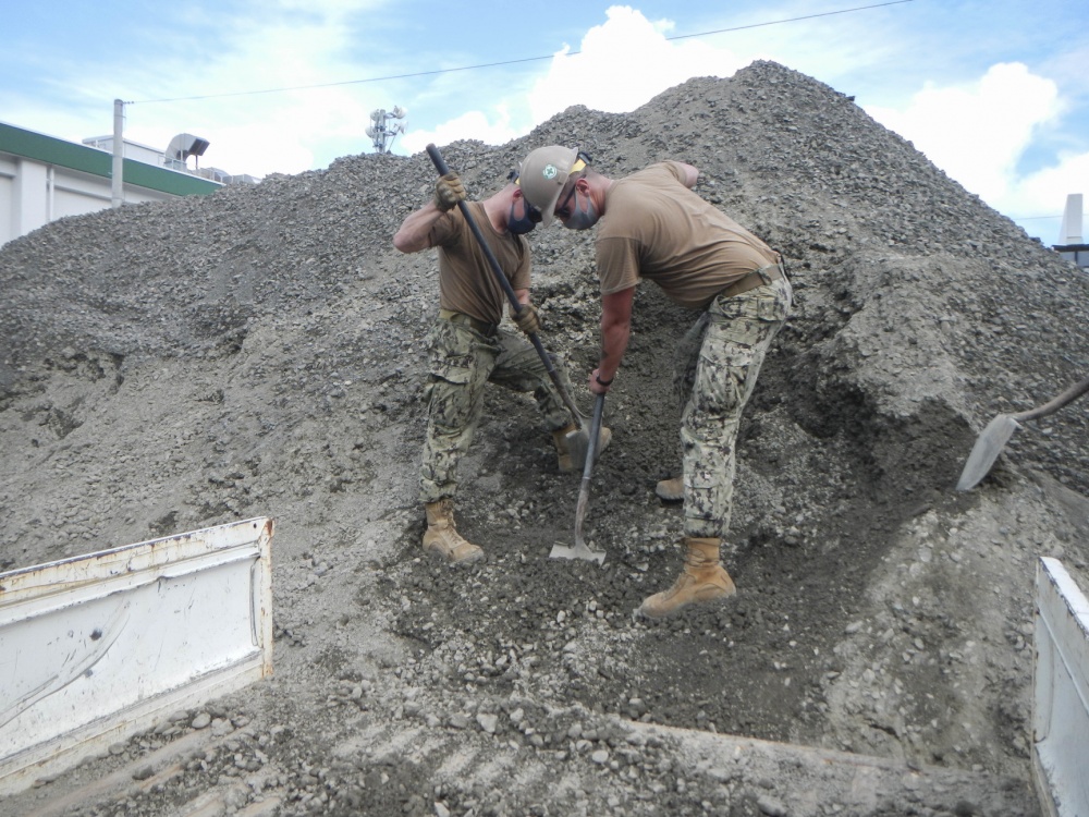 USPACOM's tweet photo. Seabees assigned to U.S. Naval Mobile Construction Battalion #NMCB3 are constructing two pre-engineered buildings that serve as a vehicle storage house and a maintenance facility in support of Naval Beach Unit #NBU7 on board @CFASasebo. #ForgedBytheSeabees #FreeandOpenIndoPacific https://t.co/C5RtqJU1E0