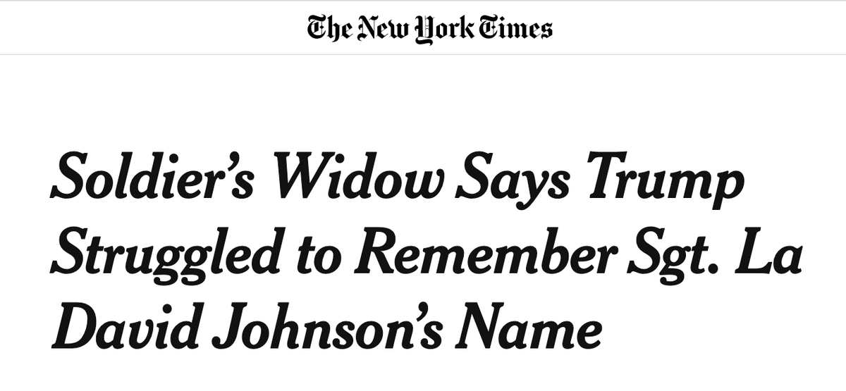 In October 2017, he made the widow of a fallen soldier cry during what was intended to be a condolence call by forgetting her late husband's name and saying "he knew what he signed up for".  https://www.nytimes.com/2017/10/23/us/politics/soldiers-widow-says-trump-struggled-to-remember-sgt-la-david-johnsons-name.html