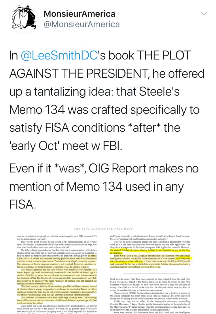 5/ Is...“Lee S.Re: D Ops Hu$$ein Ha€king State Voting SysThe TIP.”... @ LeeSmithDC, author of “THE PLOT AGAINST THE PRESIDENT”?I’ve searched on here but haven’t found any digs on Lee S.I don’t have his book but here’s something Lee posted 23 ()months later to the day