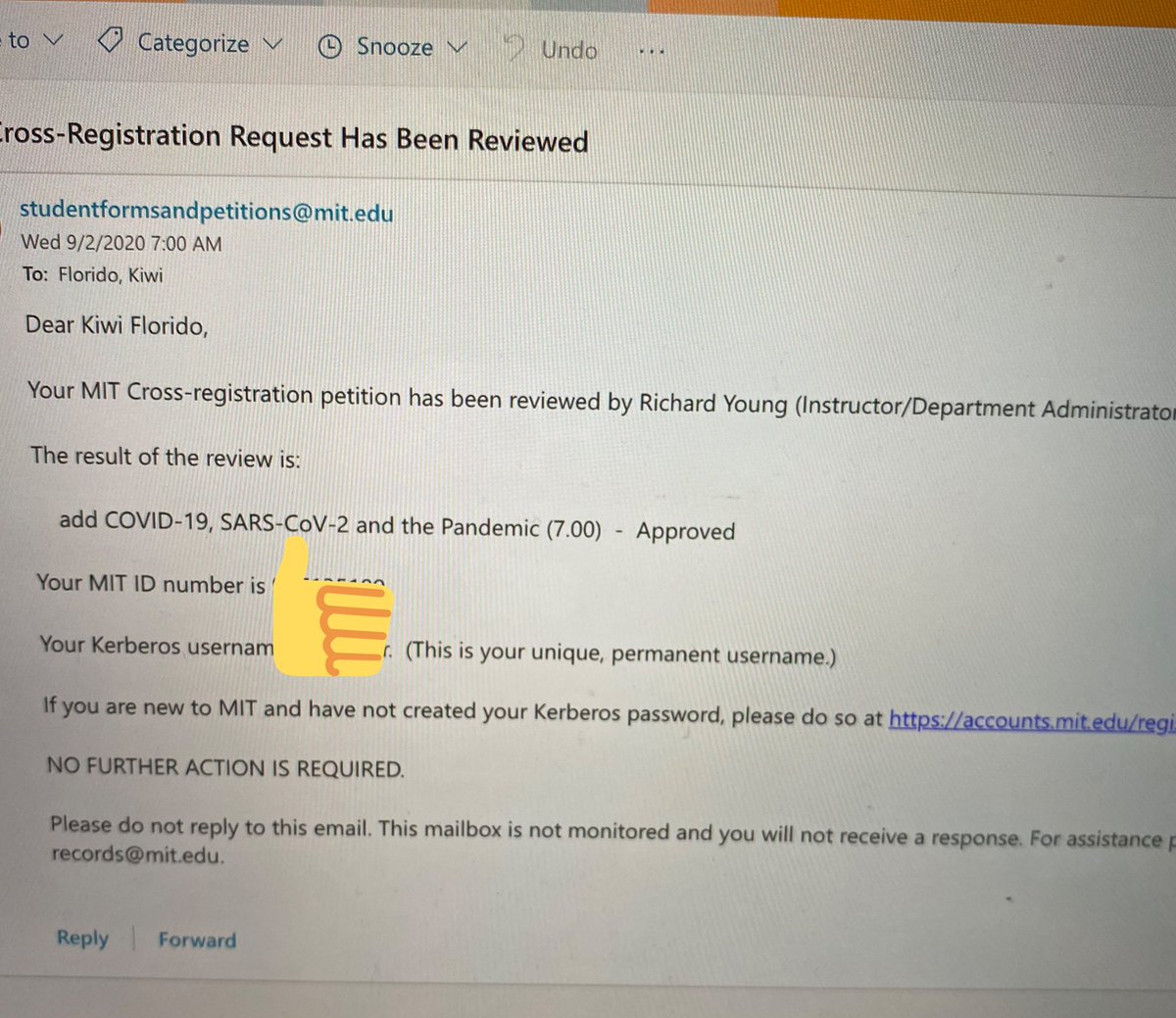 KiwiFlorido's tweet photo. Omg so excited for my first class at MIT!! Among many other high profile Professors, Dr.Anthony Fauci will lecture in one of my classes. So so excited for this class led by Dr.Rick Young and Dr. Facundo Batista! 👏🏻👌🏻 #phdlife #hotclass P.S.This class will be made public to all! https://t.co/xI0WO6WjUc