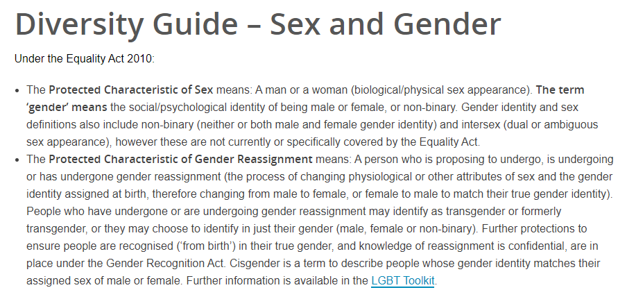 . @DevonCC’s “Diversity Guide - Sex and Gender - Equality and Diversity” defines that under the Equality Act 2010, the PC of sex: https://www.devon.gov.uk/equality/communities/diversity/guide/gender11/19