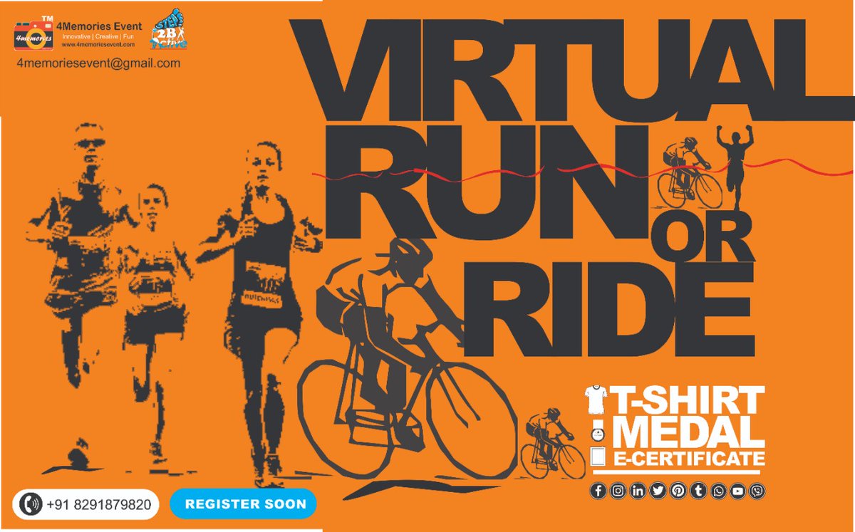 4memoriesevent's tweet photo. There is never too late to be active and healthy.
Participate in #Steps2BActive #Run OR #Ride
#Virtual #E-Certificate #Medal #T-Shirt
Do your offline registration👇
https://t.co/WK39EdKC1c
Towenscript👇 https://t.co/GOOOrLvdqD…
#Run #Make_A_Difference @4memoriesevent https://t.co/vPROYQRuu5