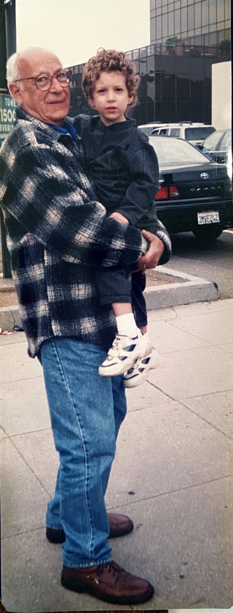 PaulStanleyLive's tweet photo. I was just looking at this photo from twenty years ago of my Dad carrying Evan. My Dad was EIGHTY YEARS OLD! I hope I got his genes! https://t.co/G4pTA2JfZs