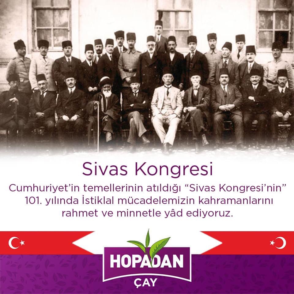 hopadancay's tweet photo. Cumhuriyet’in temellerinin atıldığı “Sivas Kongresi’nin”
101. yılında İstiklal mücadelemizin kahramanlarını
rahmet ve minnetle yâd ediyoruz.
#sivaskongresi #hopa #hopadan #hopadancay #arhavi #sarp #kemalpaşa #borçka #murgul #şavşat #yusufeli #artvin #ardanuç #çayseverler https://t.co/CbnV0zOghx