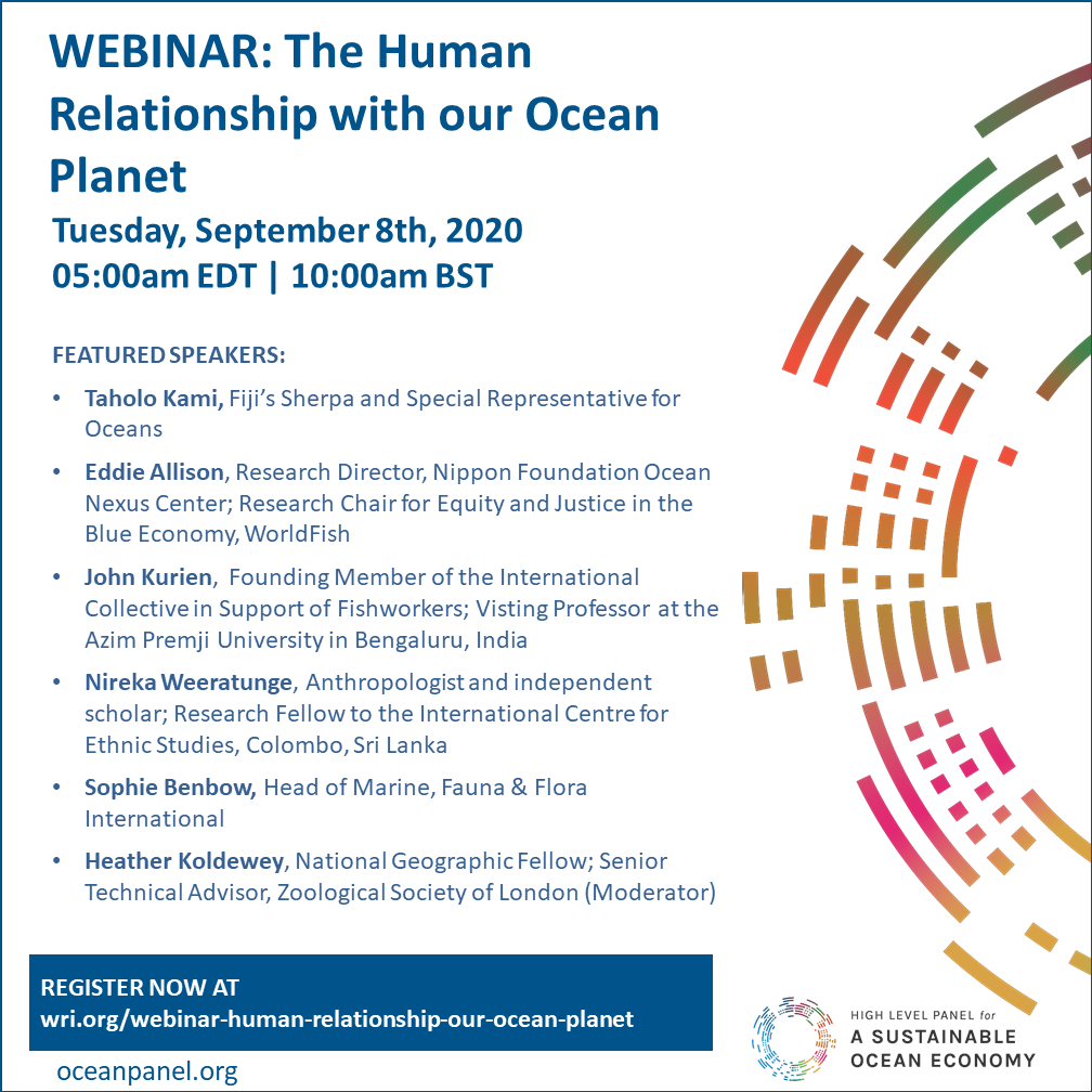 CGIAR_SAAF's tweet photo. New #BluePaper commissioned by the #OceanPanel highlighting the diverse #OceanValues that contribute to human #wellbeing will be released on 8 September. Register for the webinar at 10:00am BST here: https://t.co/G7xPoGCWrt @oceanpanel @WorldResources @WRIOcean https://t.co/vhj17prGap