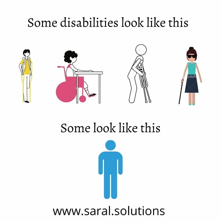 SolutionsSaral's tweet photo. Not all disabilities are visible.
.
https://t.co/nyzpmkD3g0 
.
@disABILITYLINK @mhtalksindia
.
#quoteoftheday #disablity #disabilityawareness #disabilityrights #disabilityexpert #therapist #saralsolutions https://t.co/UN3g2WohnM